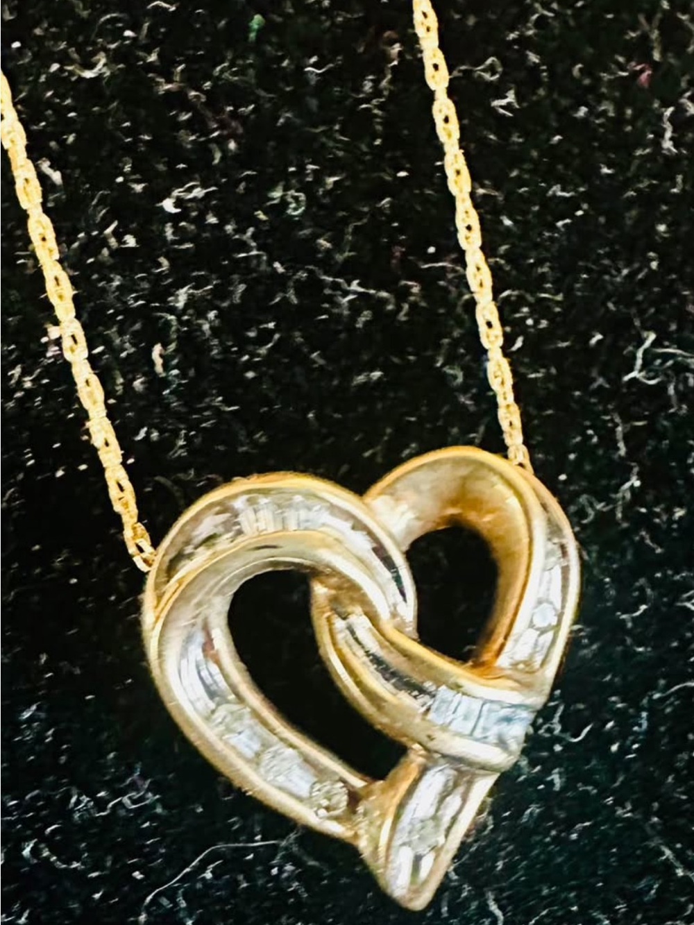 10K Solid Real Gold diamond necklace heart natural diamond gold necklace solid